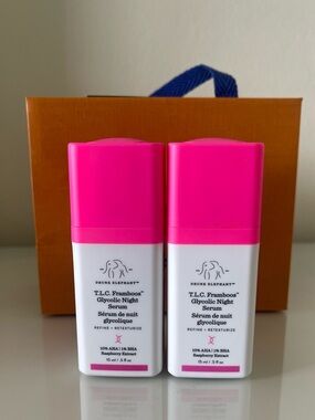 Drunk Elephant T.L.C. Framboos Night Serum Duo - Pink & White